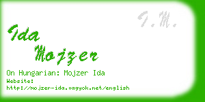 ida mojzer business card